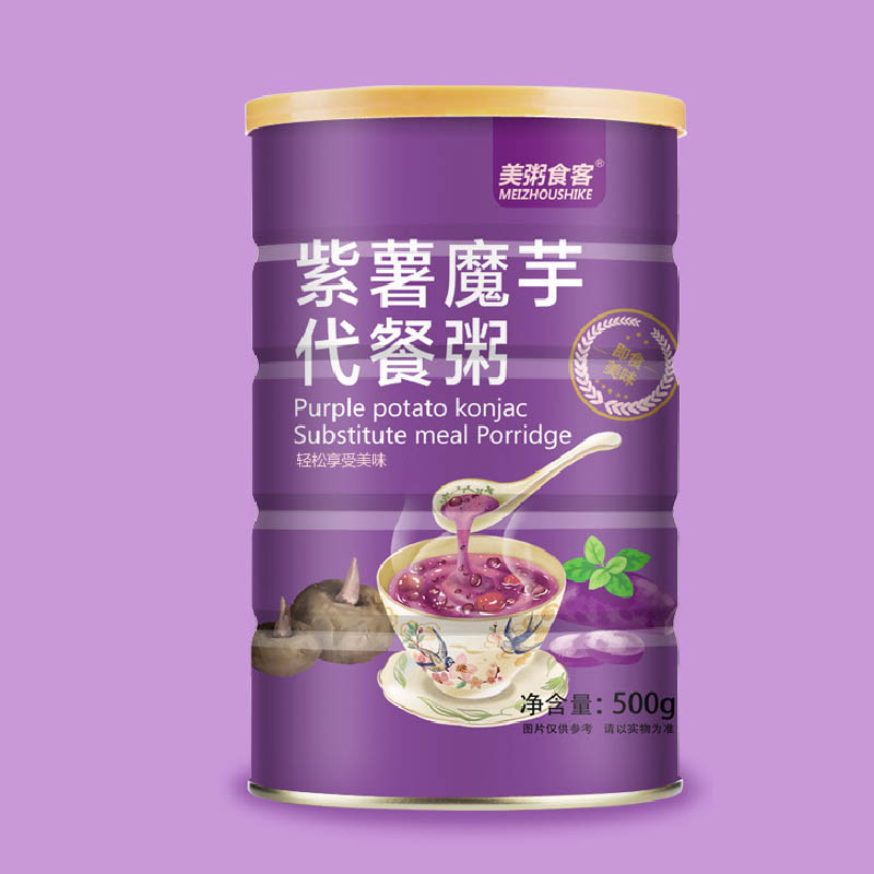 美粥 紫薯魔芋代餐粥500g/罐即食代餐粉高清大图