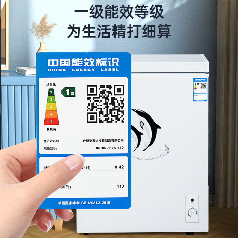 Royaistar荣事达1348小冷柜一级能效家用小型冰柜冷冻冷藏保鲜柜速冻冷柜_268D一级能效可放240斤肉