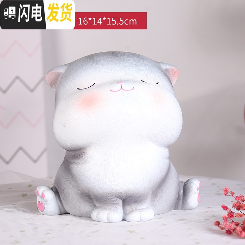 三维工匠宫廷猫大人用创意抖音家用可爱女生女孩儿童防摔存钱罐储蓄罐摆件 喵妮卡-大号A款防摔高清大图