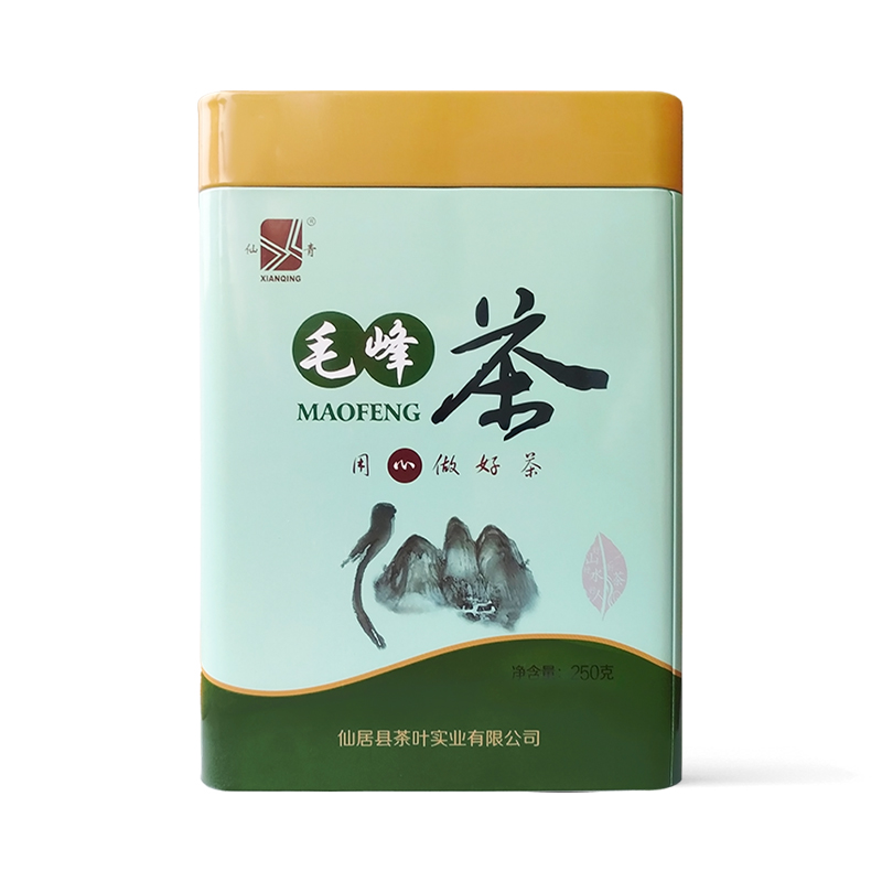 仙青二级毛峰250g罐装高清大图