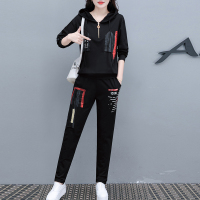 艳如飞休闲宽松运动服套装女个性旅游减龄时髦春秋季卫衣两件套韩版2020休闲运动套装