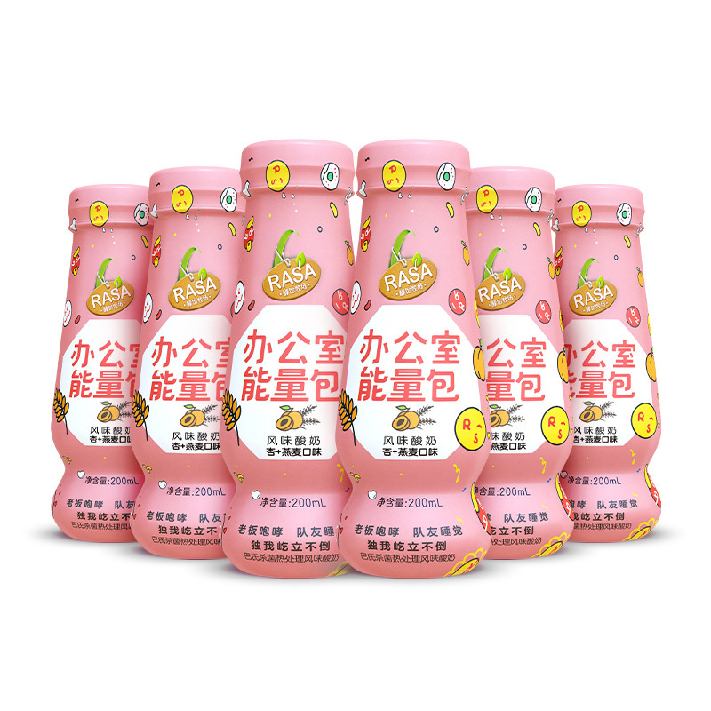 Rasa杏+燕麦口味益生菌酸酸乳发酵乳200ml*6常温酸奶6瓶装