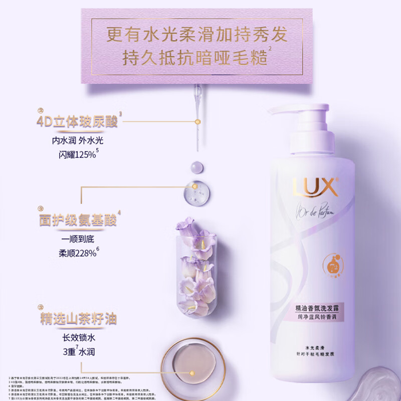 力士(LUX) 精油香氛洗发露 清新花香洗发水 蓝风铃680g