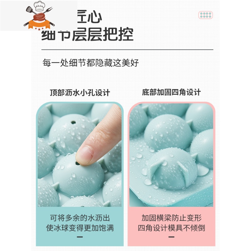 威士忌冰球冰块模具圆形冰格球形冻制冰器创意食品级带盖果冻盒 敬平 [48颗冰球全家桶]33格粉+14格粉+1格粉高清大图