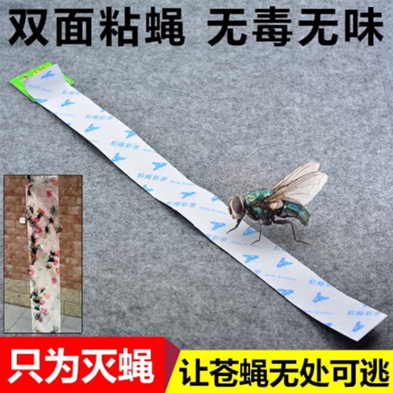 粘蝇彩带悬挂式沾蝇条板苍蝇纸粘蚊虫强自带引诱剂 30条高清大图