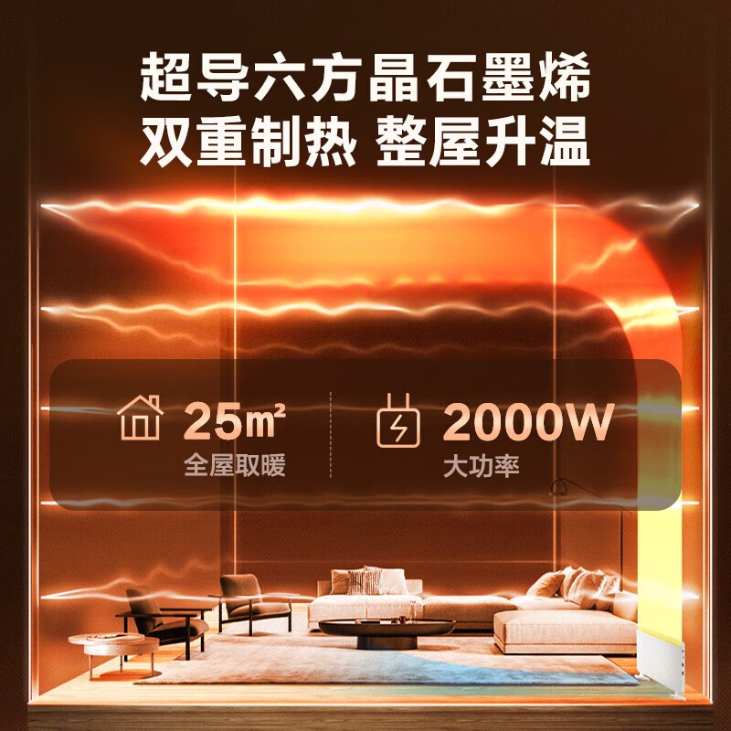 艾美特欧式快热炉立式三档调温11-20㎡倾倒断电安全设计轻巧6kg速热取暖高清大图
