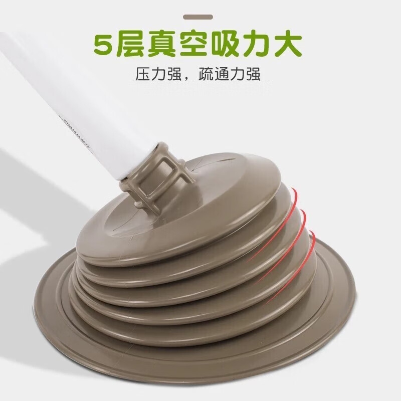 茶花 马桶疏通器 通马桶移动马桶吸皮搋子 1只装4321高清大图