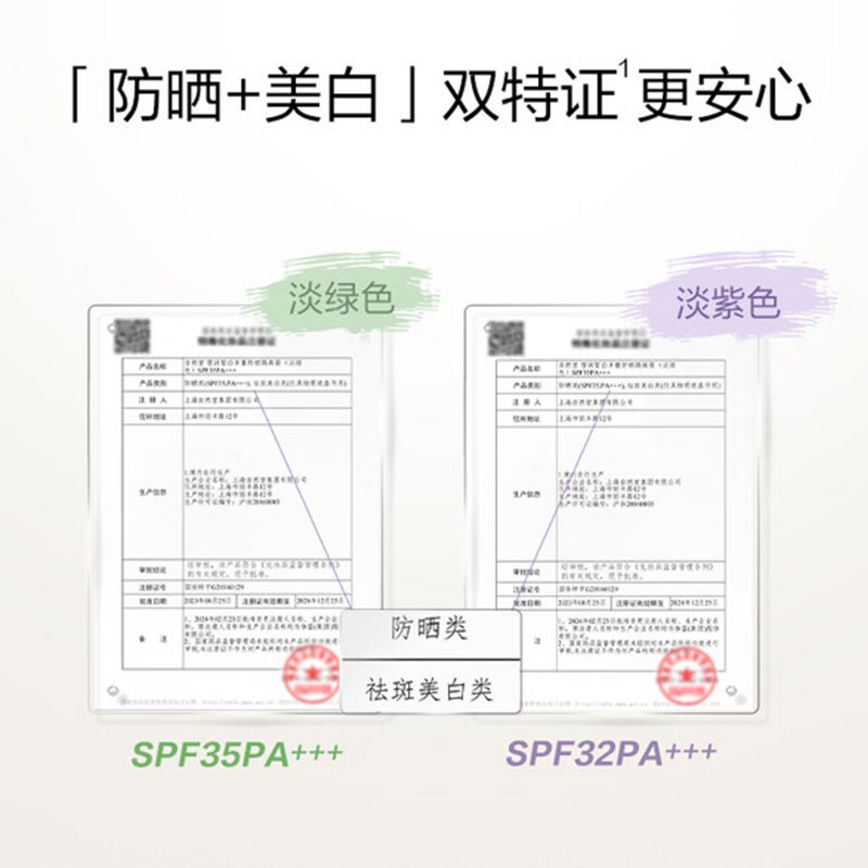 自然堂 雪润皙白多重防晒隔离霜 SPF32PA+++(淡紫色)30ml高清大图