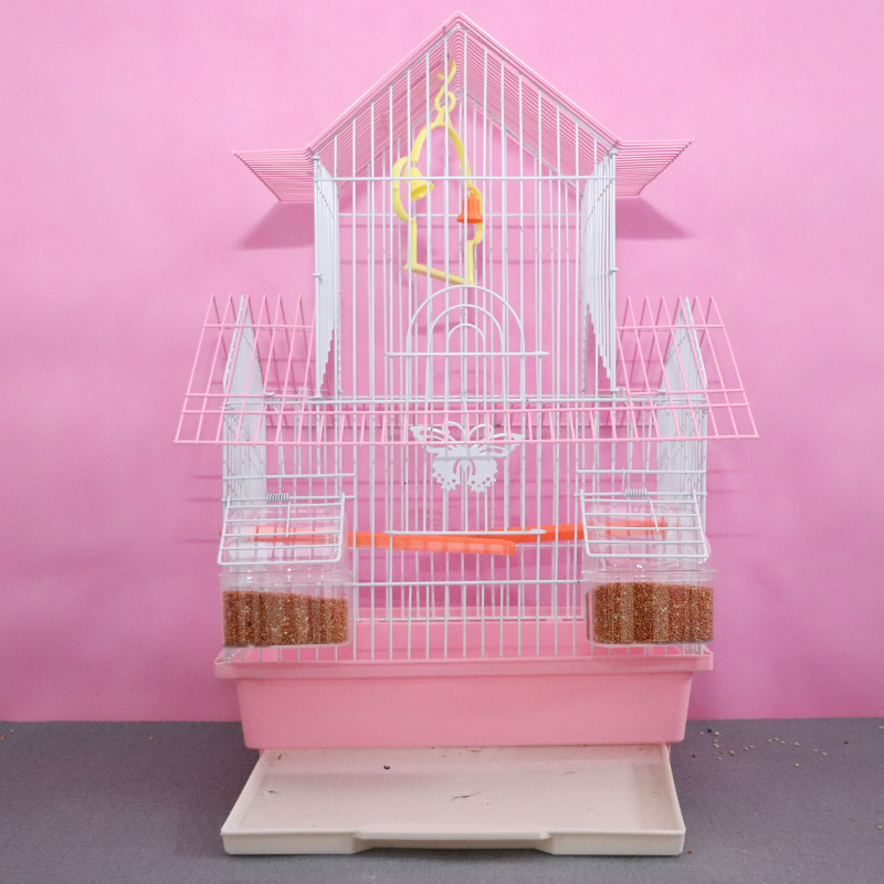 通用虎皮鹦鹉鸽子笼子小别墅鸟笼子文鸟珍珠笼繁殖笼鹦鹉笼子 小别墅笼子+云梯+秋千+鸟窝