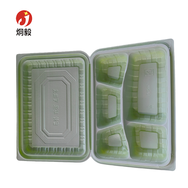 炯毅 一次性餐盒 连体五格 300个 箱高清大图