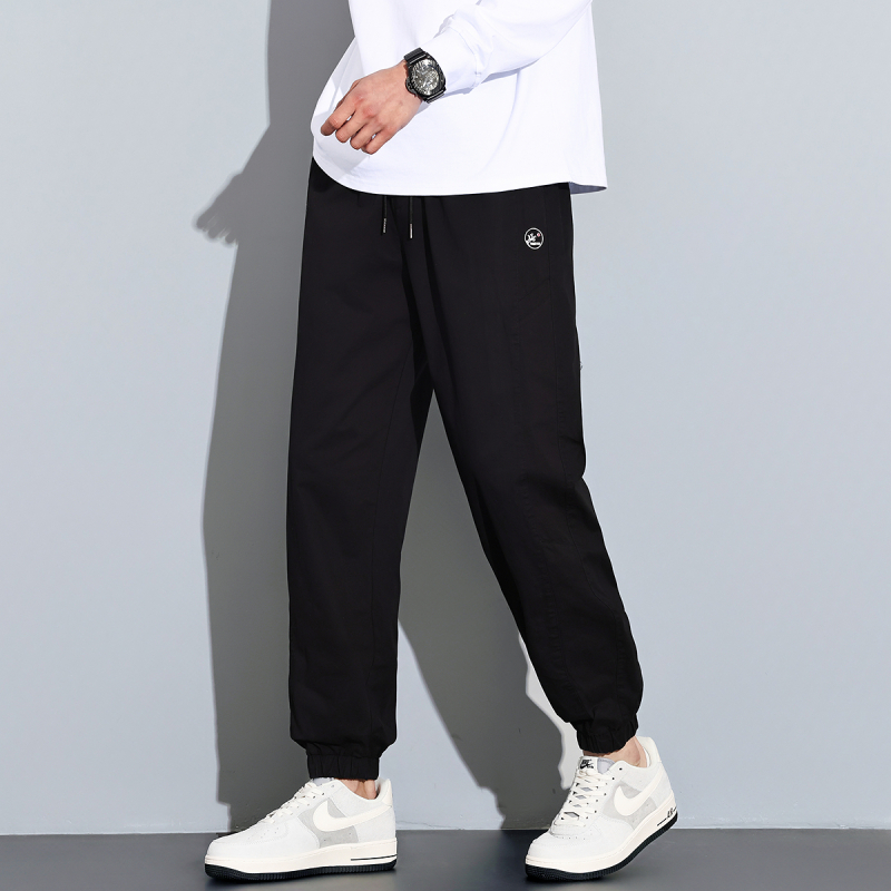 唐狮春季新款男休闲长裤宽松束脚裤薄款运动裤潮流直筒裤子男