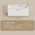 九牧（JOMOO）浴缸家用成人小户型洗澡泡澡池浴室沐浴独立亚克力方形艺术浴缸YR YR13214 1.4m带花洒薄边独立缸