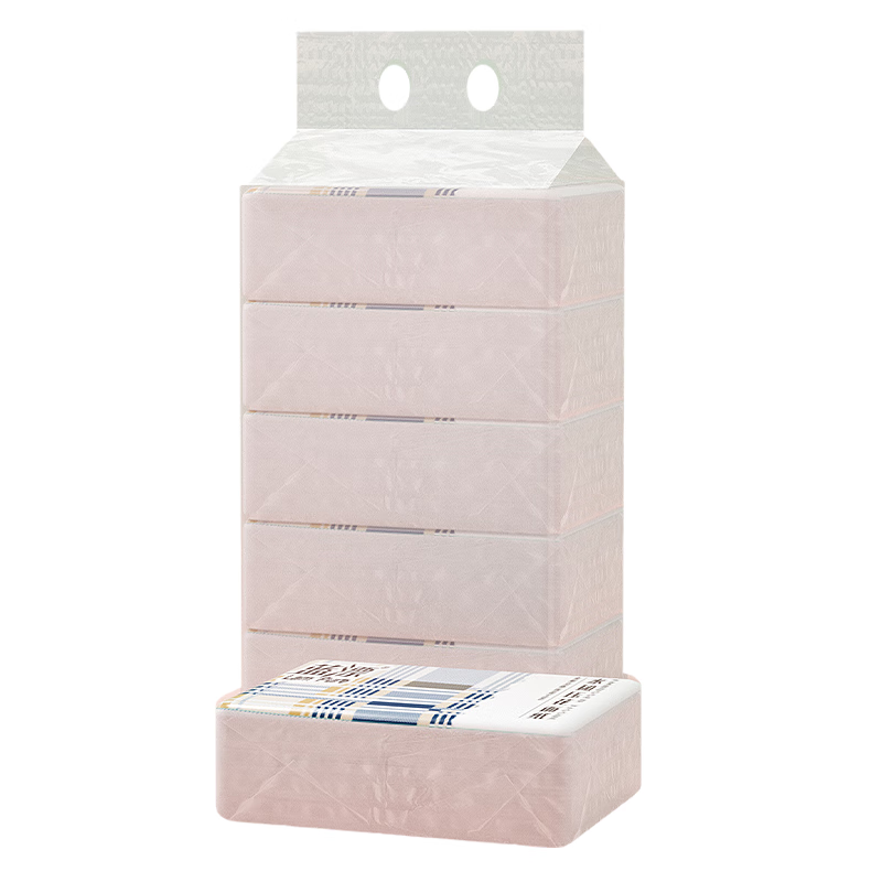 蓝漂 格子压花抽纸5包1提 LP-3884