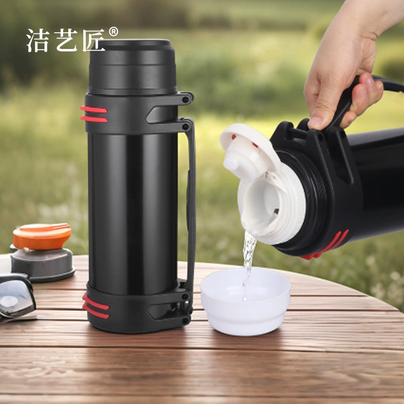 洁艺匠 JYJ717 不锈钢户外保温壶 2L(计价单位:个) 黑色高清大图