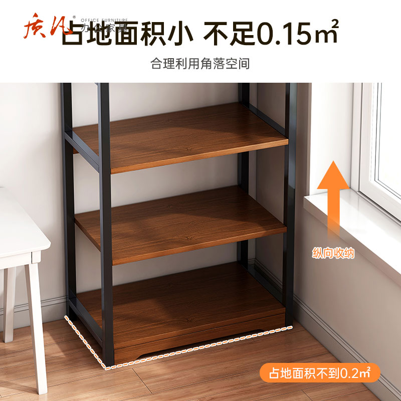 质凡书架落地置物架靠墙多层桌面旁小架子简易收纳架墙角 50*30*85cm高清大图