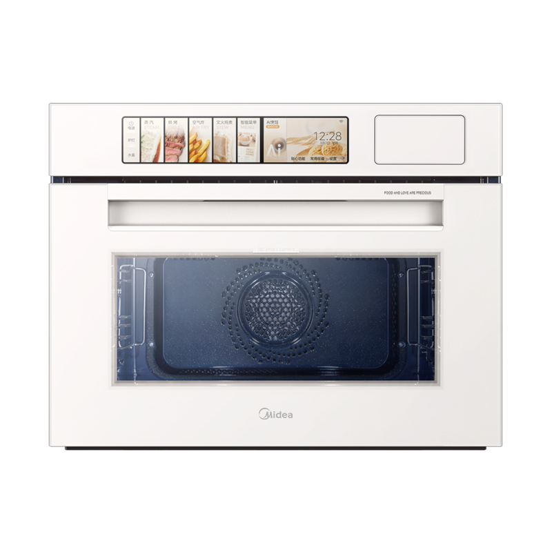 美的(Midea)[AI熟度识别]灵眸嵌入式蒸烤箱一体机 E5月光米 温湿双控 纯平全嵌隐藏把手蒸烤炸炖一体机S50E5