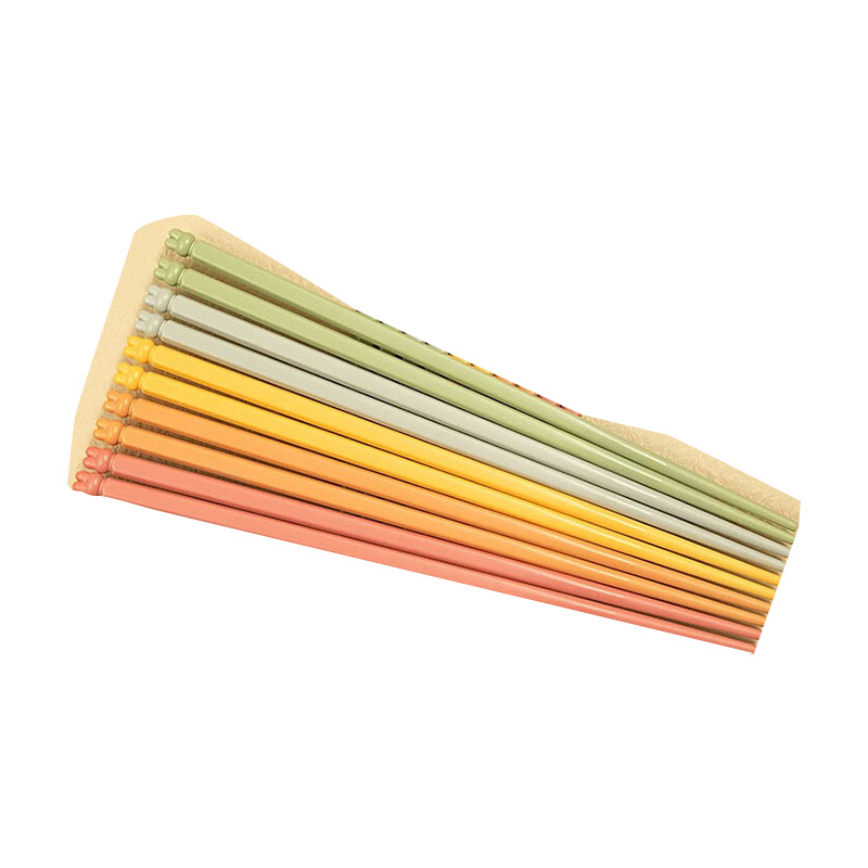 康巴赫筷子吉兔五色分食合金筷防滑防霉合金筷5双KH-JKJT01