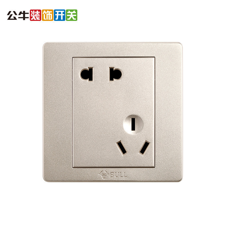 bull公牛开关插座家用86型g07香槟金墙壁开关单联开关面板一开单控