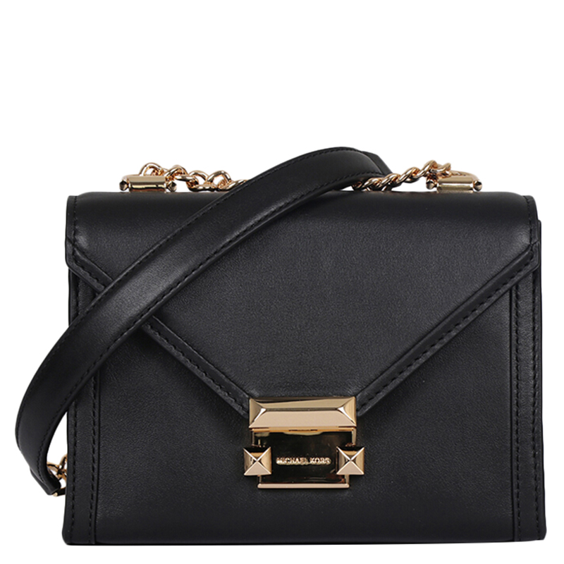 Michael Kors 迈克·科尔斯 女士黑色皮革小号单肩斜挎包 30T8GXILIL-BLACK高清大图