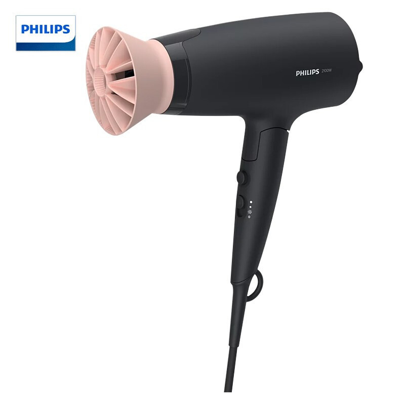 飞利浦(Philips) 小花筒电吹风机 防毛躁 恒温速干 家用大功率高速吹风筒 BHD356/05 可折叠