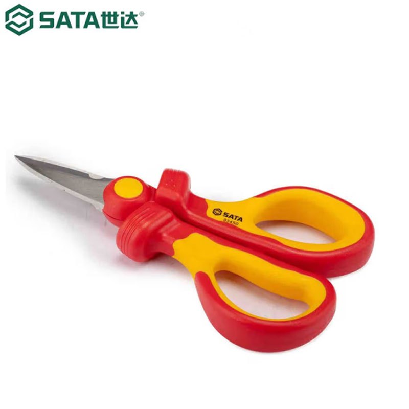 世达(SATA)强力电工剪 双色柄线缆剪 93450 VDE绝缘电工剪