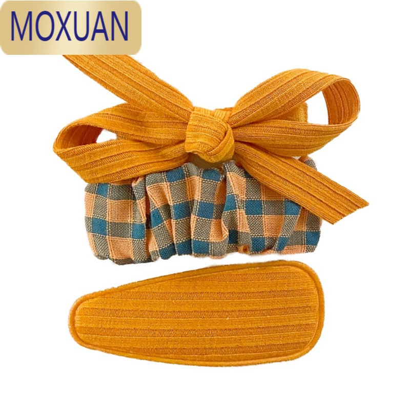 MOXUAN女童发饰宝宝发夹可爱格纹蝴蝶结发夹碎发刘海bb夹儿童发卡