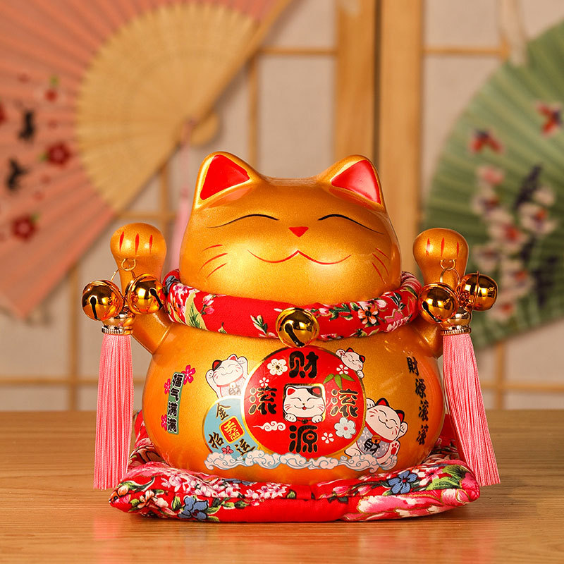 DXP 招财猫大号摆件存钱罐 6寸财源滚滚高清大图