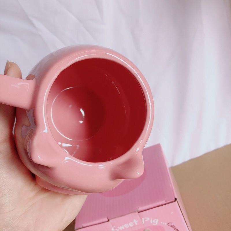 新品可爱少女心ins粉色猪猪陶瓷杯创意迪士呢马克水杯子送女友可爱粉