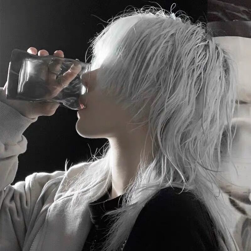 假发男鲻鱼头超a狼尾酷帅气韩版自然短直发个性cos蓬松全头套式 护理