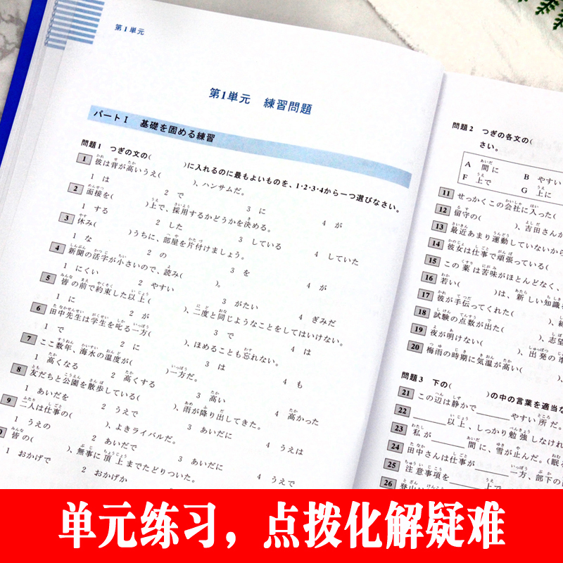 [正版]红宝书文字词汇+蓝宝书文法 详解+练习 N3红蓝宝书 新日本语能力考试三级n3单词语法书 日语考试真题新标准日