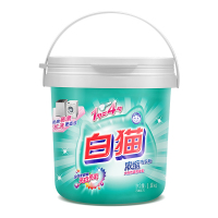 白猫新浓缩洗衣粉(丹麦进口生物酵素)1800*6(新桶型)亮白亮彩低泡易漂手洗机洗低温速溶