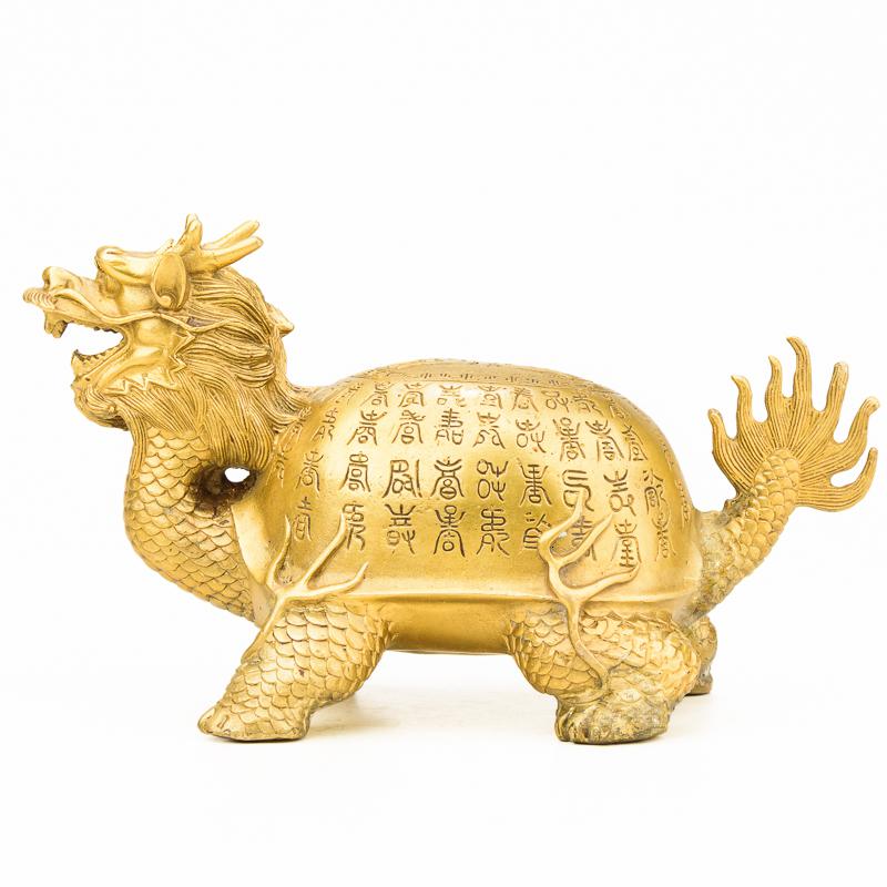 铜龙龟摆件 百寿龙龟工艺品贺寿玄武祝寿礼品家居装饰品高清大图