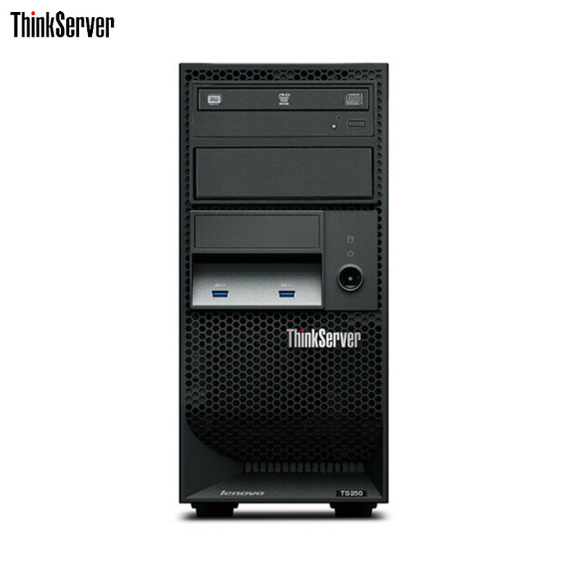 联想(ThinkServer)塔式服务器 TS250 E3-1205v6 2*4GB 1T 非热插拔 DVD 定制