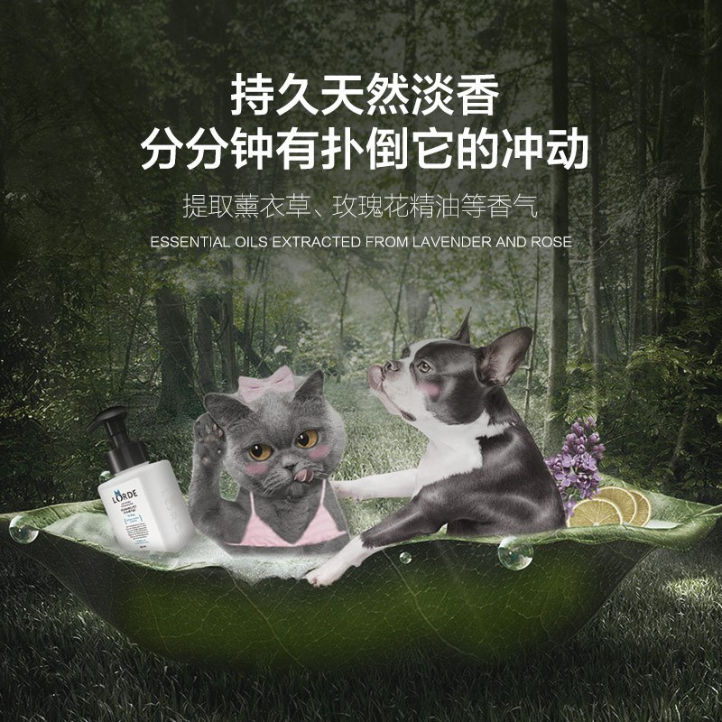 LORDE里兜猫咪泡沫沐浴露400ml 宠物猫咪通用洗浴用品 强效除螨