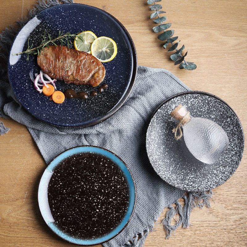 陶瓷意面沙拉餐盘西餐盘牛排盘家用个性寿司菜盘诗情腊月6寸浅式盘子