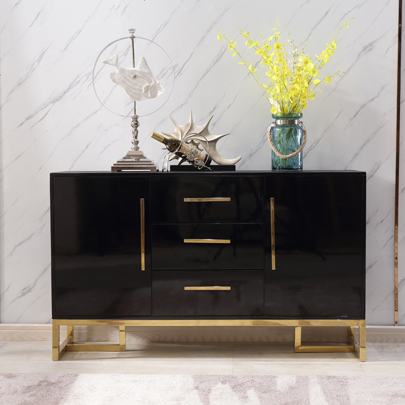 轻奢餐边柜简约后现代客厅餐厅边柜烤漆茶水柜多功能储物柜玄关柜高清大图