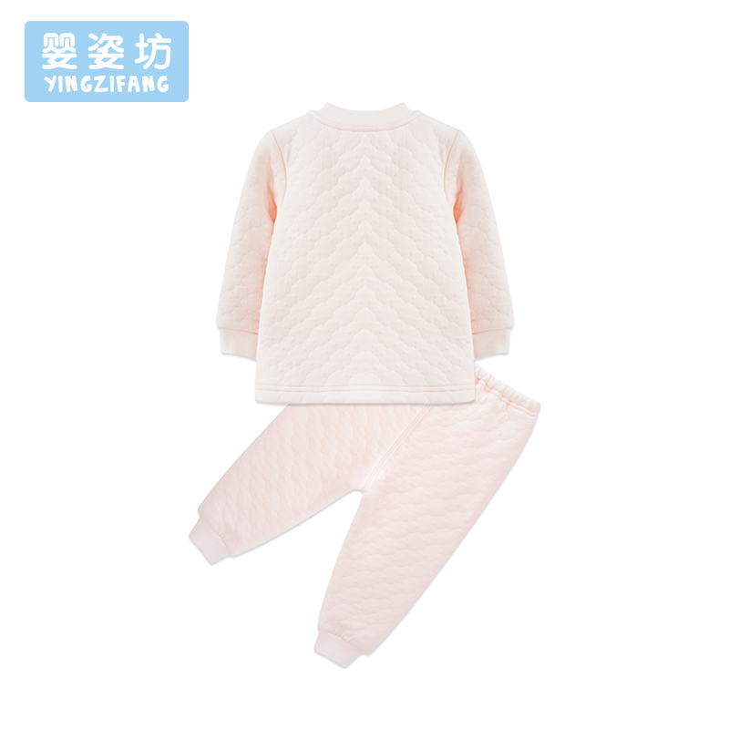 男童女童百搭时尚纯色简约前开扣双层保暖两件套