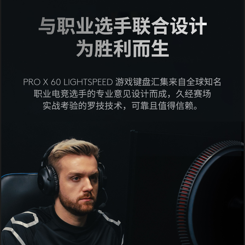 罗技(Logitech)PRO X 60 LIGHTSPEED无线蓝牙有线三模电竞游戏键盘 黑色 L轴高清大图