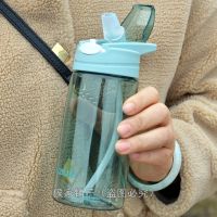 塑料水杯女大容量吸管水壶学生ins韩版防摔大号杯子超大塑料杯 绿色台尊吸管杯 500ml