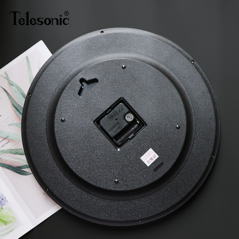 TELESONIC/天王星时钟大气居家挂钟餐厅创意挂表北欧现代简约石英钟表圆形客厅表