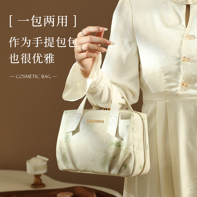 乐活旅行新中式化妆包手提便携式外出化妆品洗漱品化妆收纳包高清大图