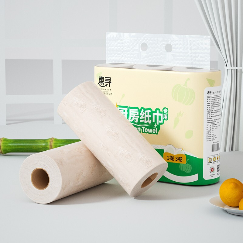 惠寻 竹浆厨房卷纸3卷