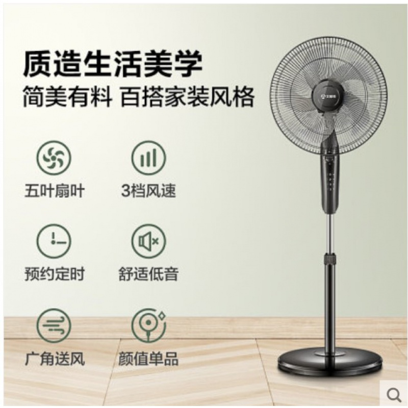 艾美特(AIRMATE)电风扇落地扇家用小型宿舍立式定时摇头大风力电扇风扇节能省电办公室通风扇 CS35-X23/X27