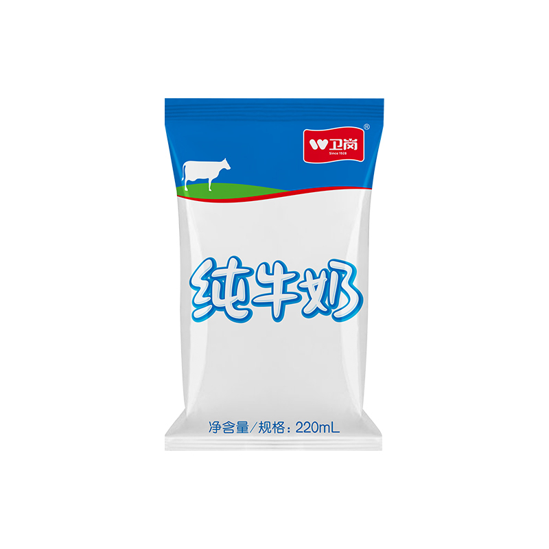 苏宁宜品 卫岗 220ml利乐枕 原味纯牛奶*12