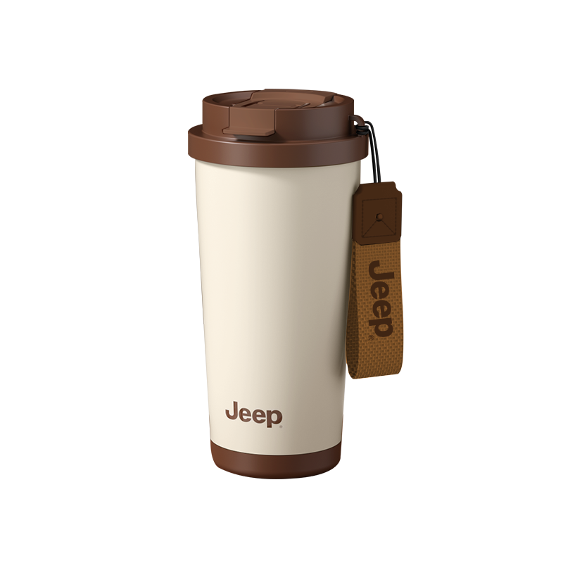 Jeep随行咖啡杯316不锈钢内胆D340NR1131 500ml咖啡色