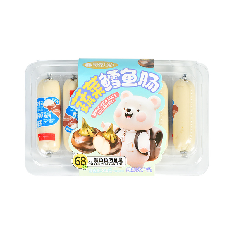 拍1发4 蔬菜鳕鱼肠210g鱼肉肠胡萝卜味玉米味香肠火腿肠儿童零食即食休闲零食官方正品高清大图