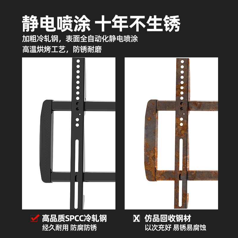 通用电视挂架伸缩旋转90度折叠电视支架万能壁挂小米海信创维TCL 豪华款加长款40-90英寸(90英寸内旋转90度)高清大图