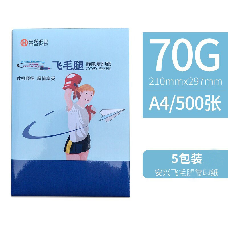 飞毛腿 A4复印纸70克-500张/包 5包/箱
