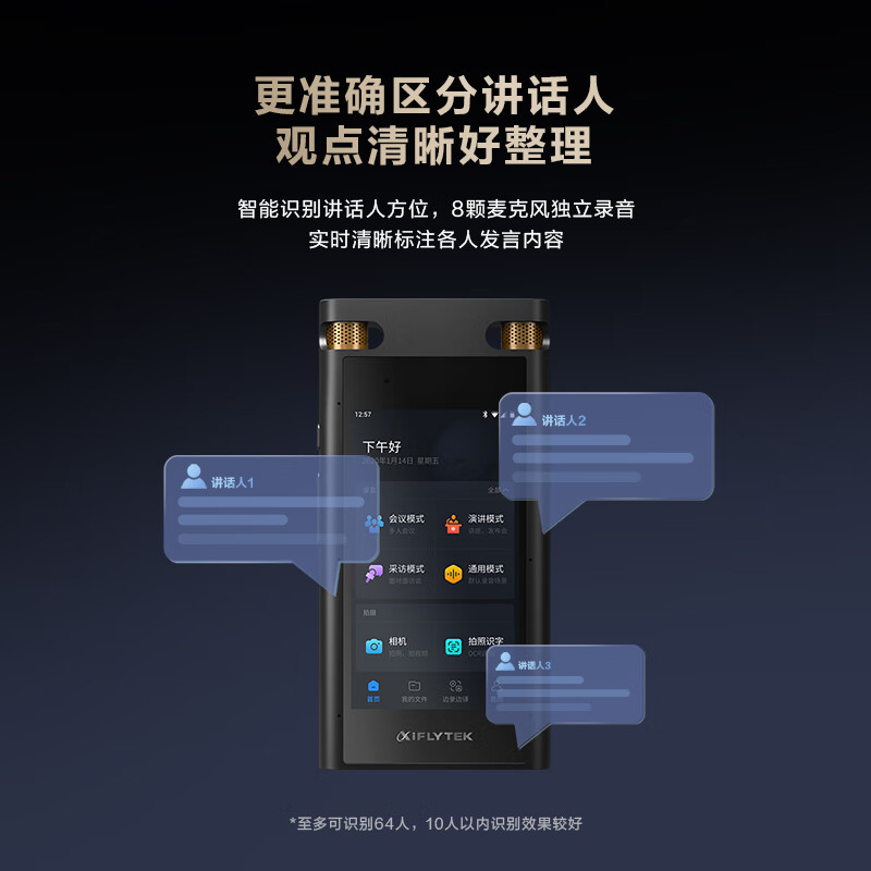 科大讯飞SR702T星火版录音笔 64G转文字视频实时翻译 OCR识别离线免费转写-15米远距离高清大图