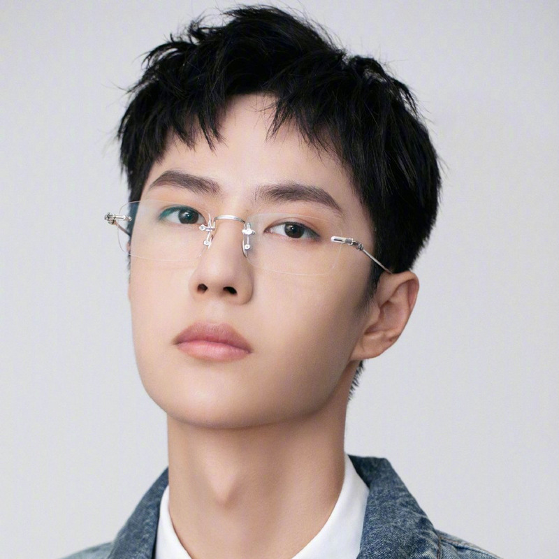 王一博同款2021新款尚境无框近视眼镜架纯钛商务白领男女士可配高度数防蓝光高清大图